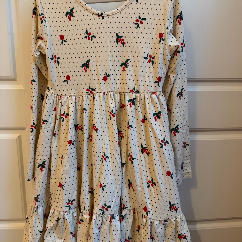 Hanna Andersson Cream Floral Kids Dress